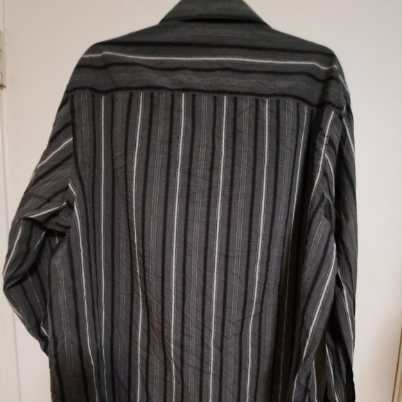 PERRY ELLIS DRESS SHIRT, Long Sleeves Striped XXL - Picture 4 of 7